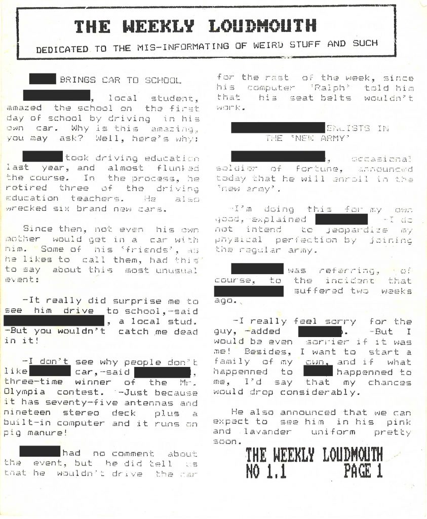 The Weekly Loudmouth #1